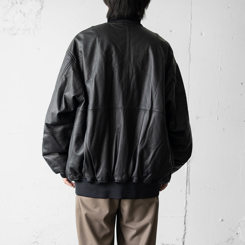 ssstein/ LEATHER FLIGHT JACKET "BLACK"