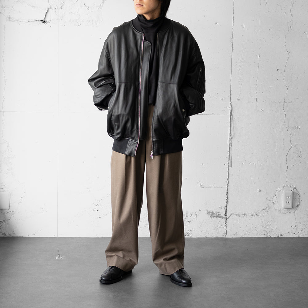 ssstein/ EASY WIDE TROUSERS "DARK BEIGE"