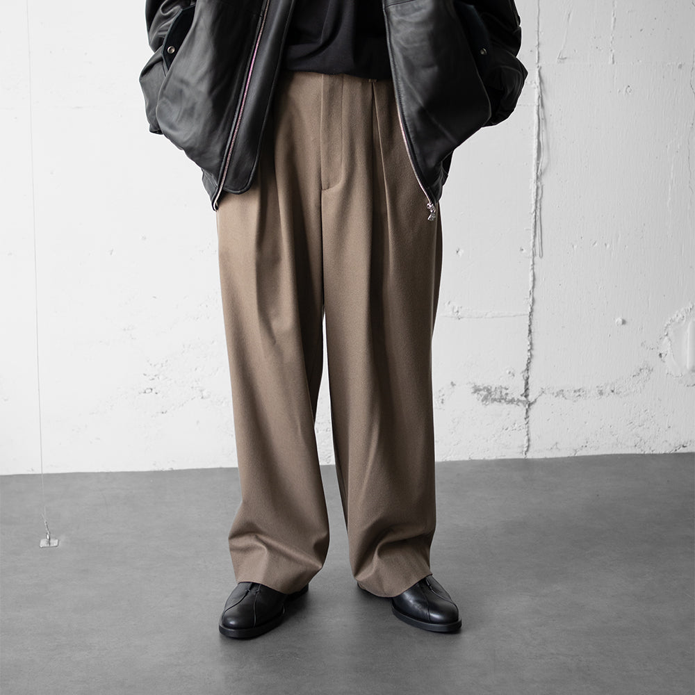 ssstein/ EASY WIDE TROUSERS "DARK BEIGE"