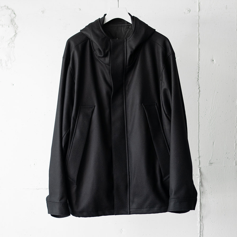 ssstein/ MELTON HOODED BLOUSON "BLACK"