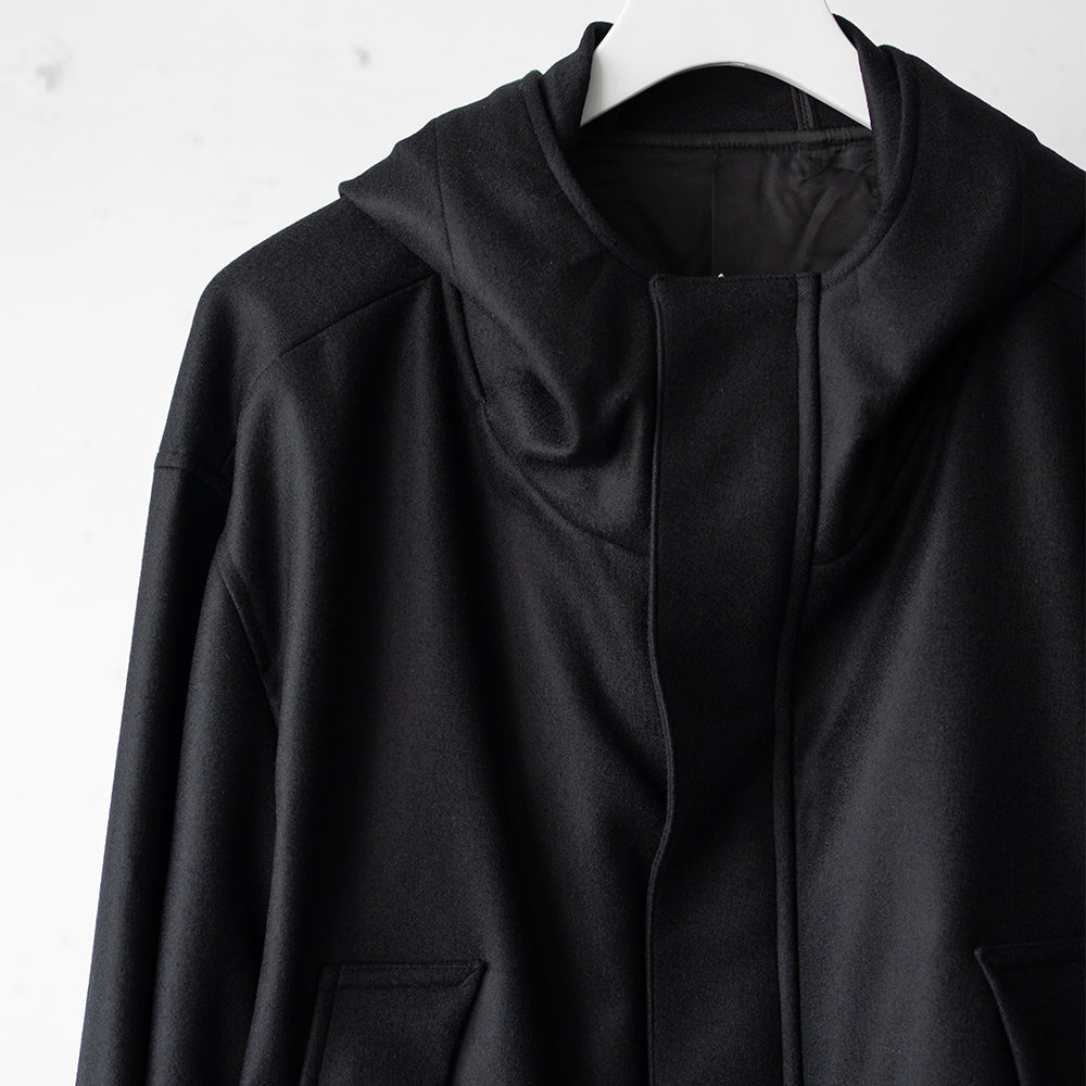 ssstein/ MELTON HOODED BLOUSON "BLACK"