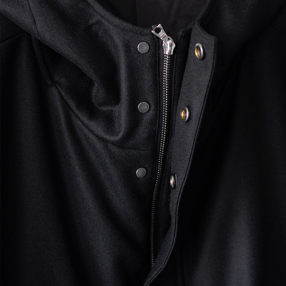 ssstein/ MELTON HOODED BLOUSON "BLACK"