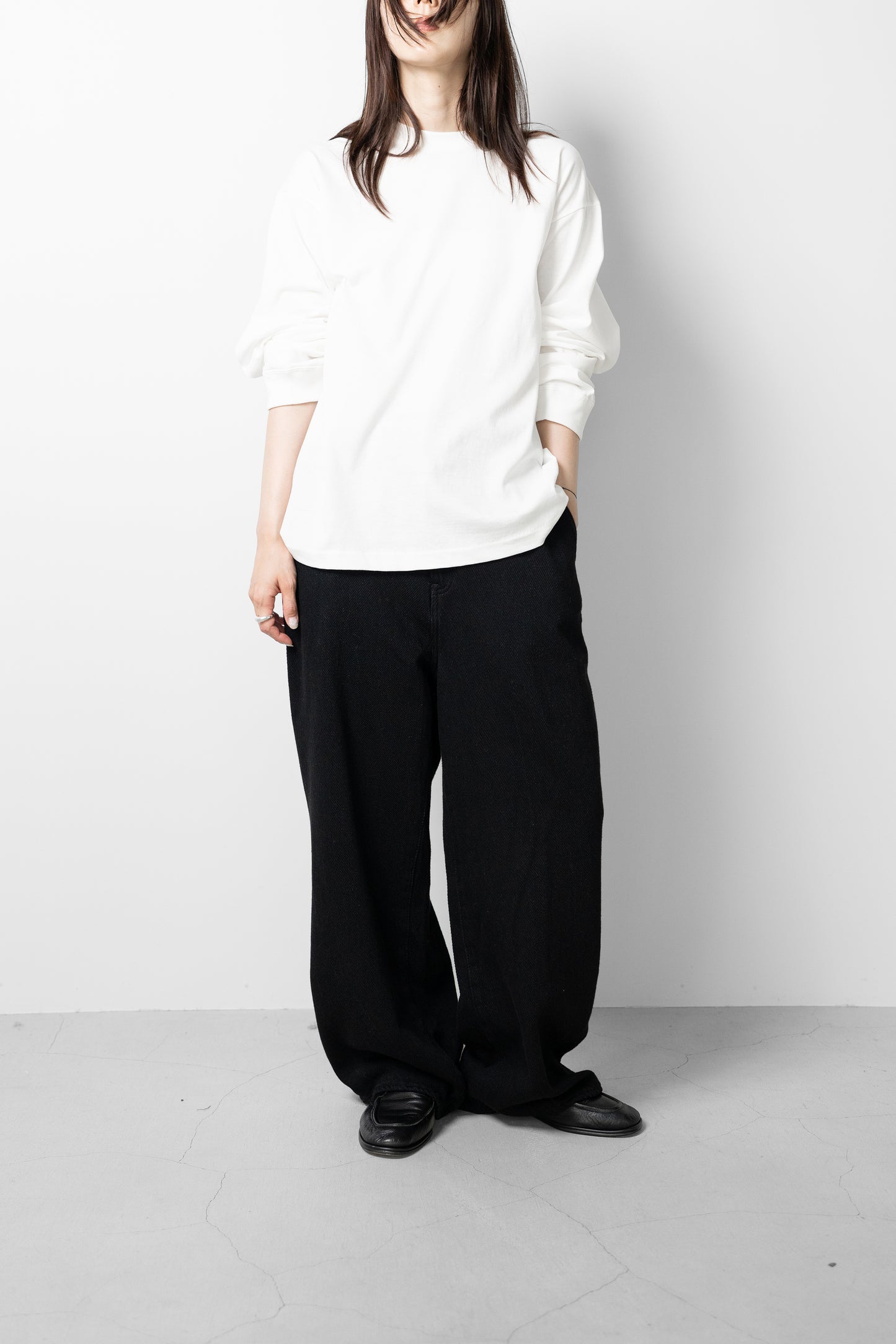 Afiit / LOOSE DENIM PANTS  "BLACK"