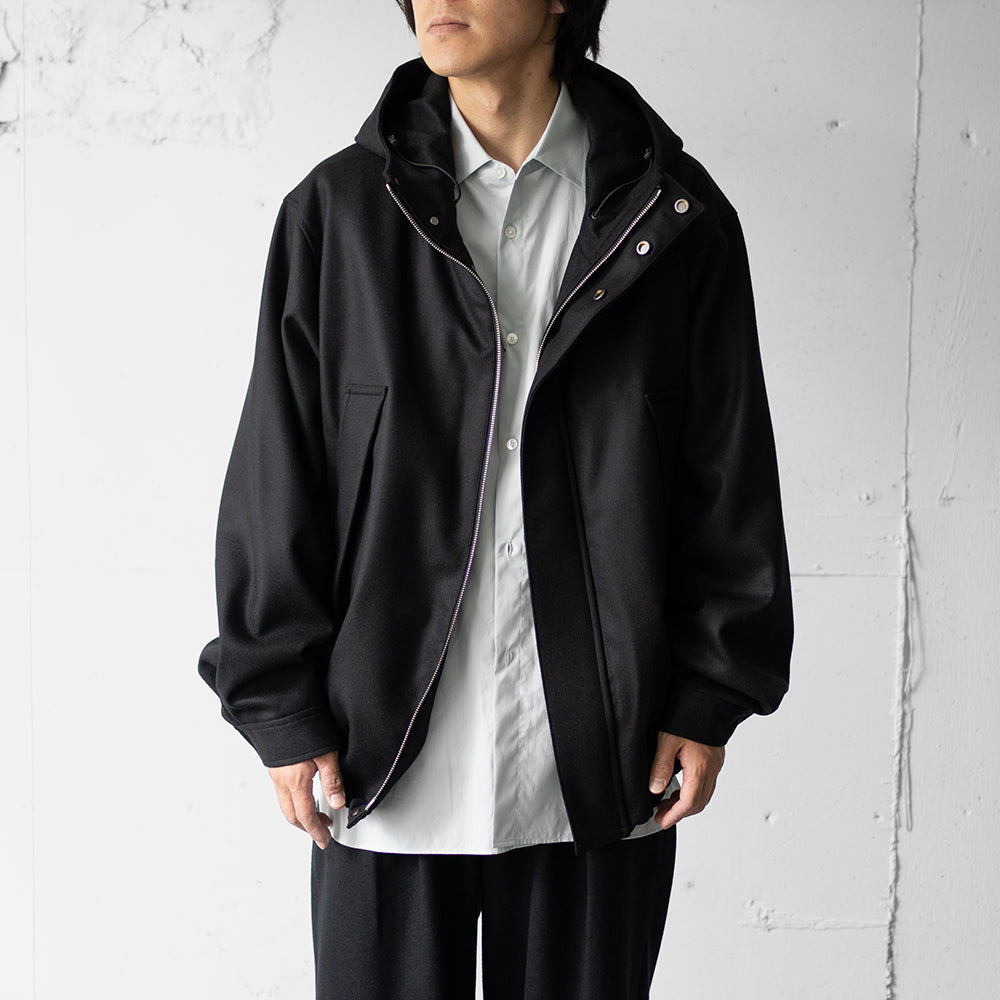 ssstein/ MELTON HOODED BLOUSON "BLACK"