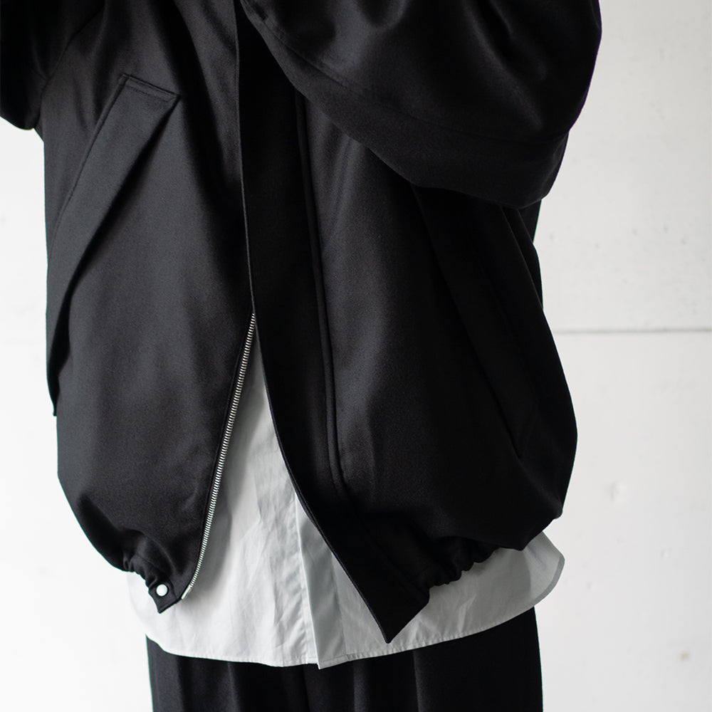 ssstein/ MELTON HOODED BLOUSON "BLACK"