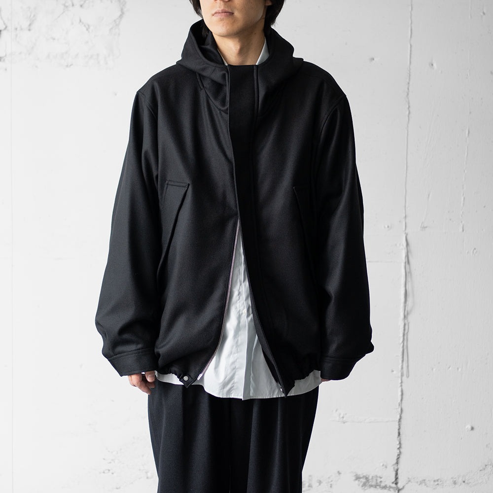 ssstein/ MELTON HOODED BLOUSON "BLACK"