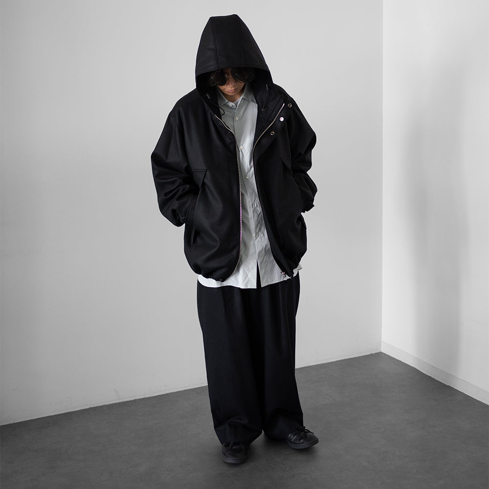 ssstein/ MELTON HOODED BLOUSON "BLACK"