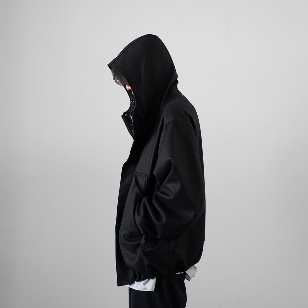 ssstein/ MELTON HOODED BLOUSON "BLACK"