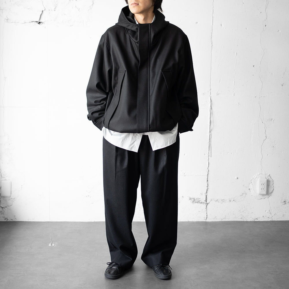 ssstein/ MELTON HOODED BLOUSON "BLACK"