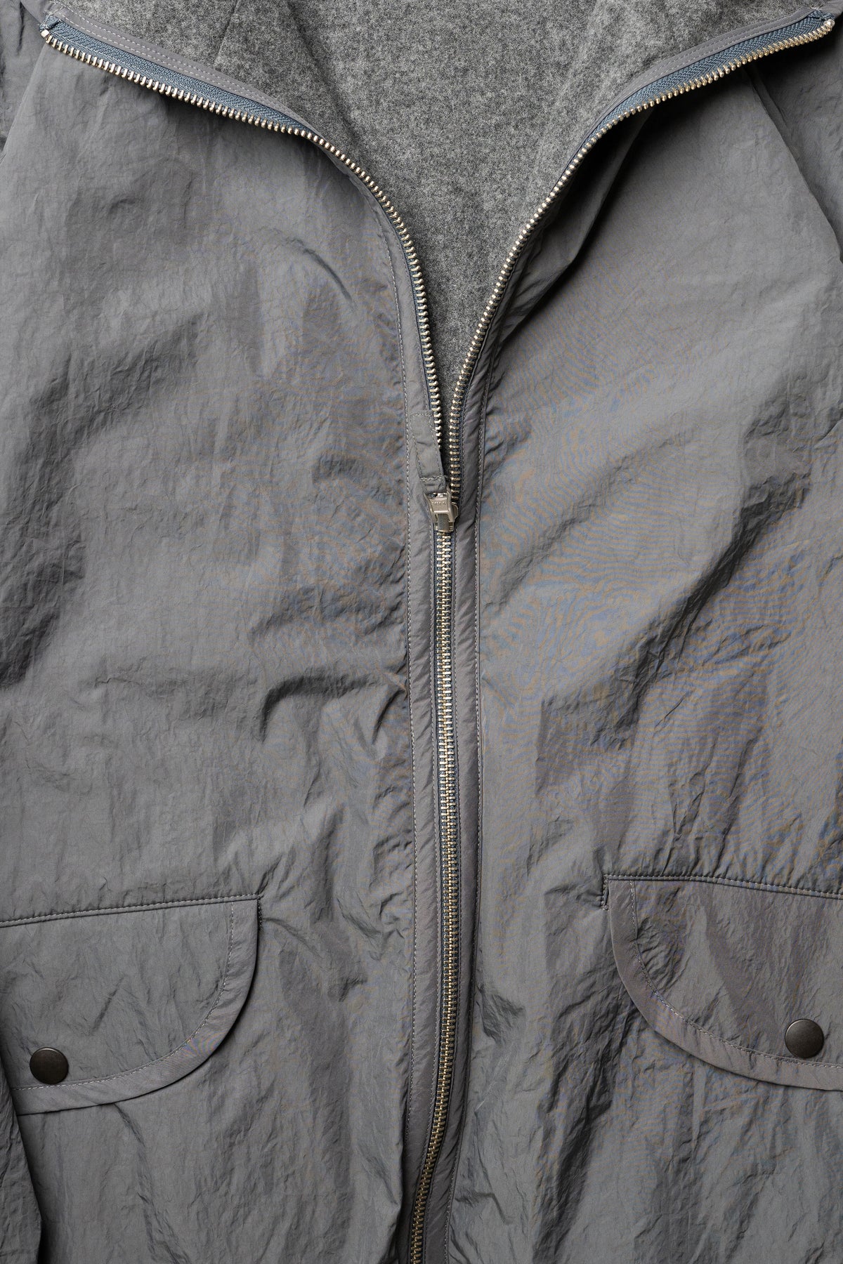 YOKE/ Wool Cashmere Fleece Reversible Blouson "Gray"