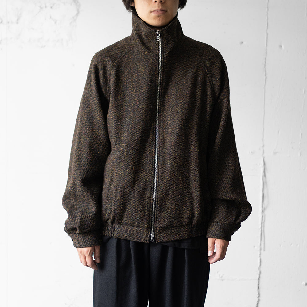 ssstein/ TWEED ZIP UP BLOUSON "DARK BROWN"