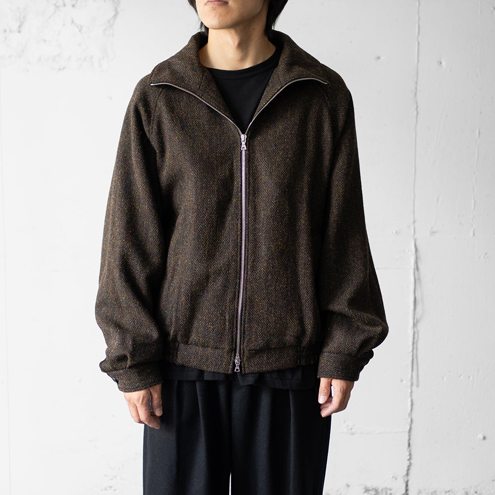 ssstein/ TWEED ZIP UP BLOUSON "DARK BROWN"