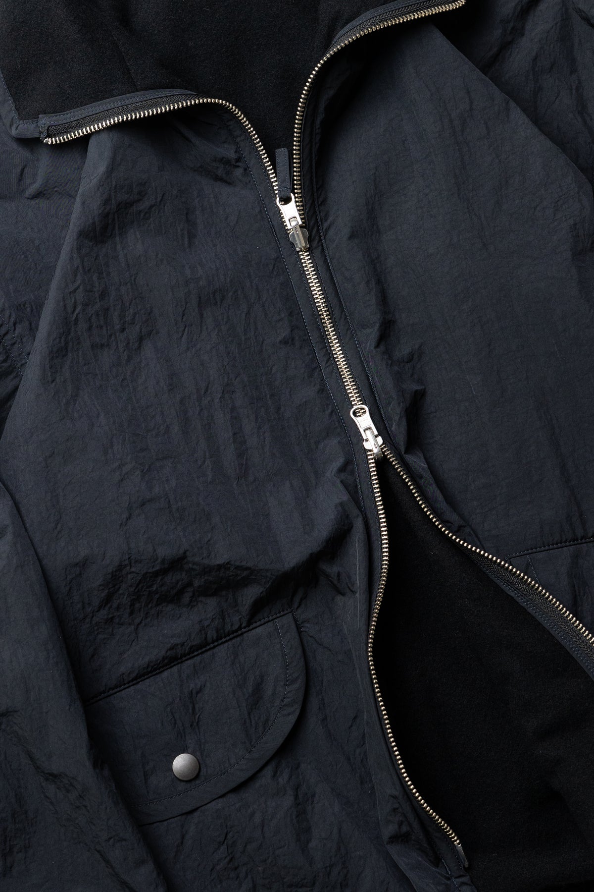 YOKE/ Wool Cashmere Fleece Reversible Blouson "Black"