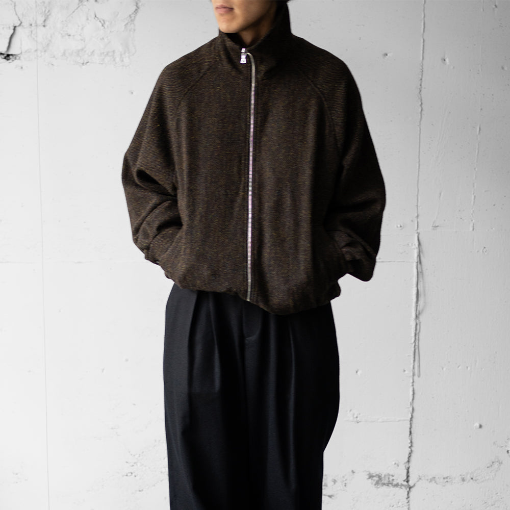 ssstein/ TWEED ZIP UP BLOUSON "DARK BROWN"