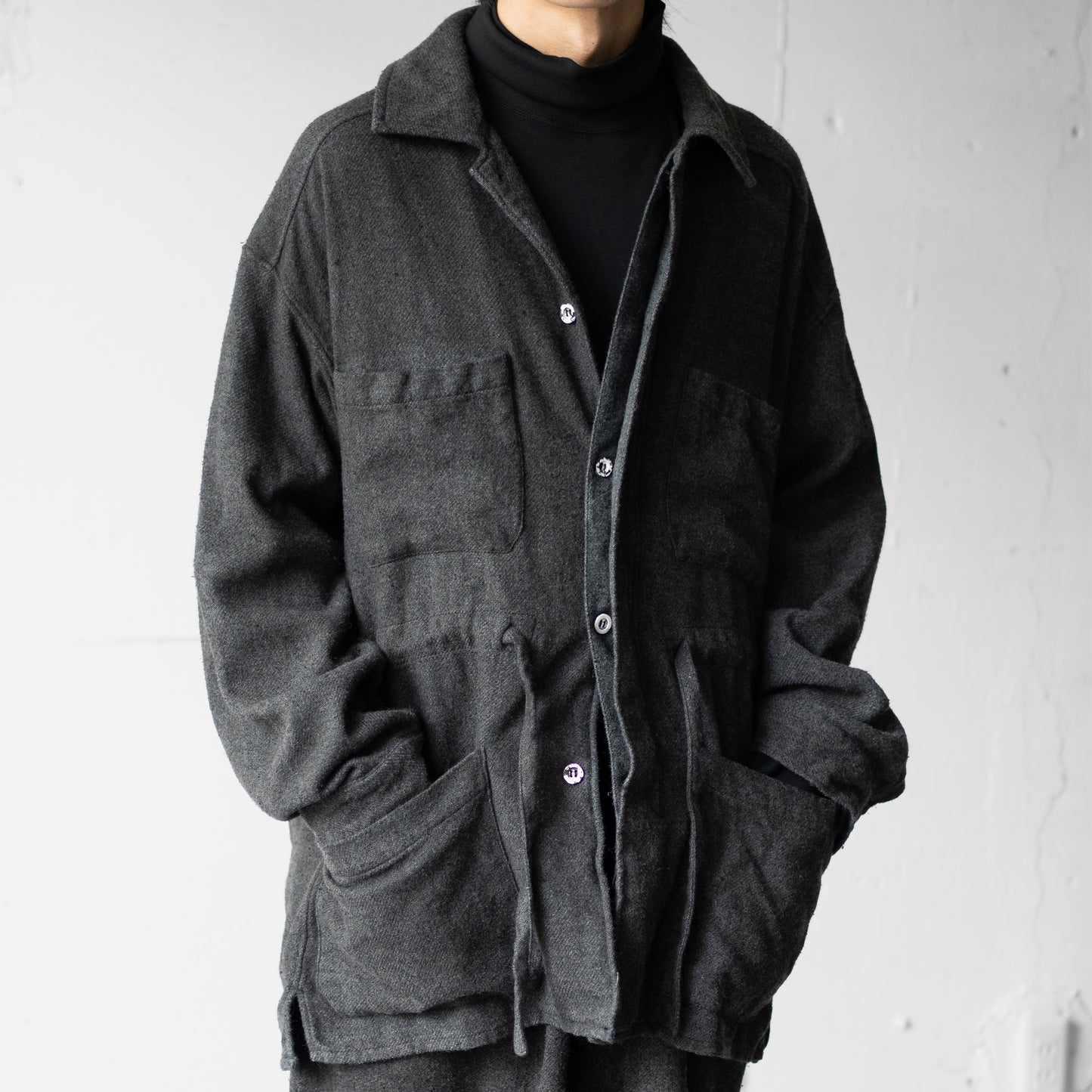 ANCELLM / PILLING SHIRT JACKET -ex- "BLACK"