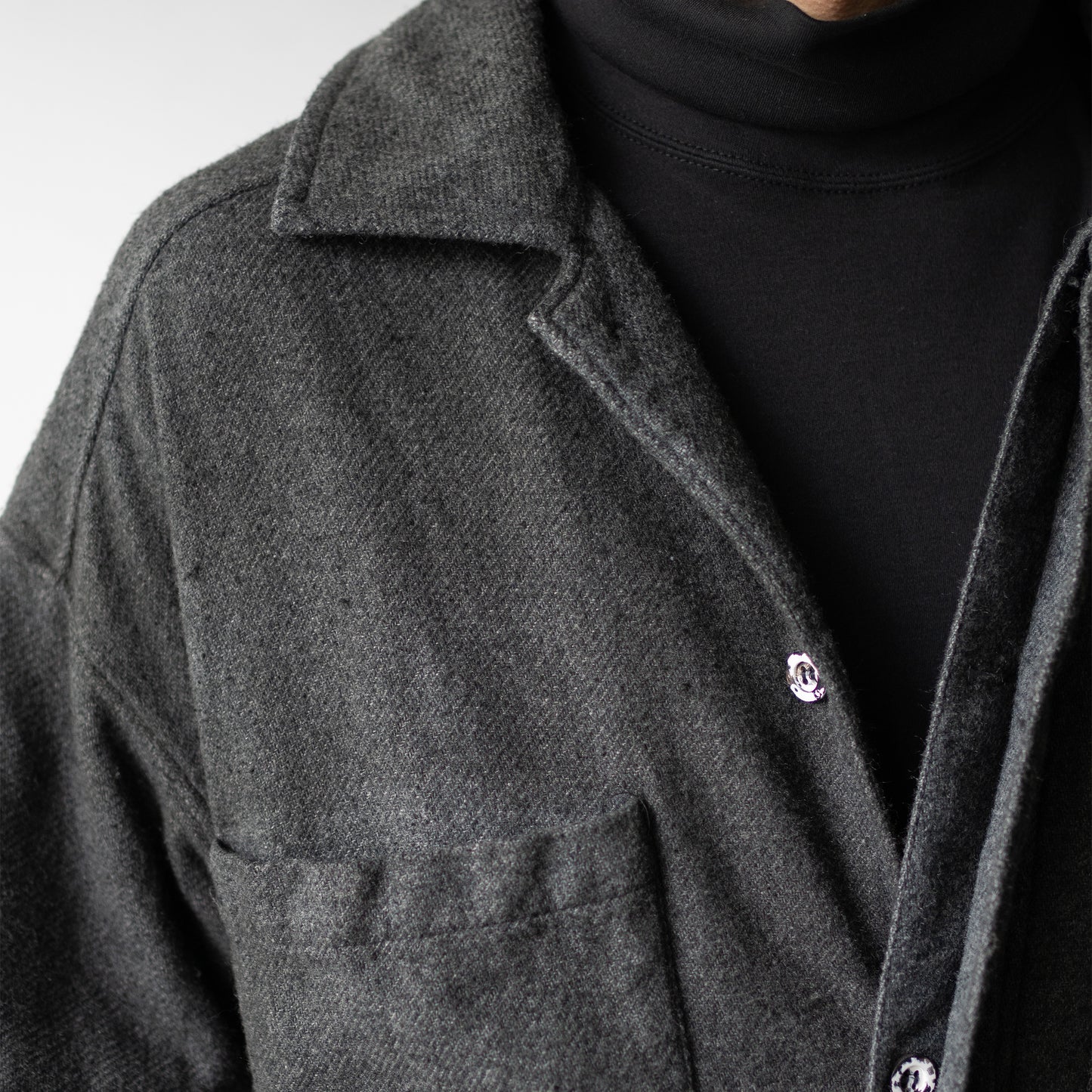 ANCELLM / PILLING SHIRT JACKET -ex- "BLACK"