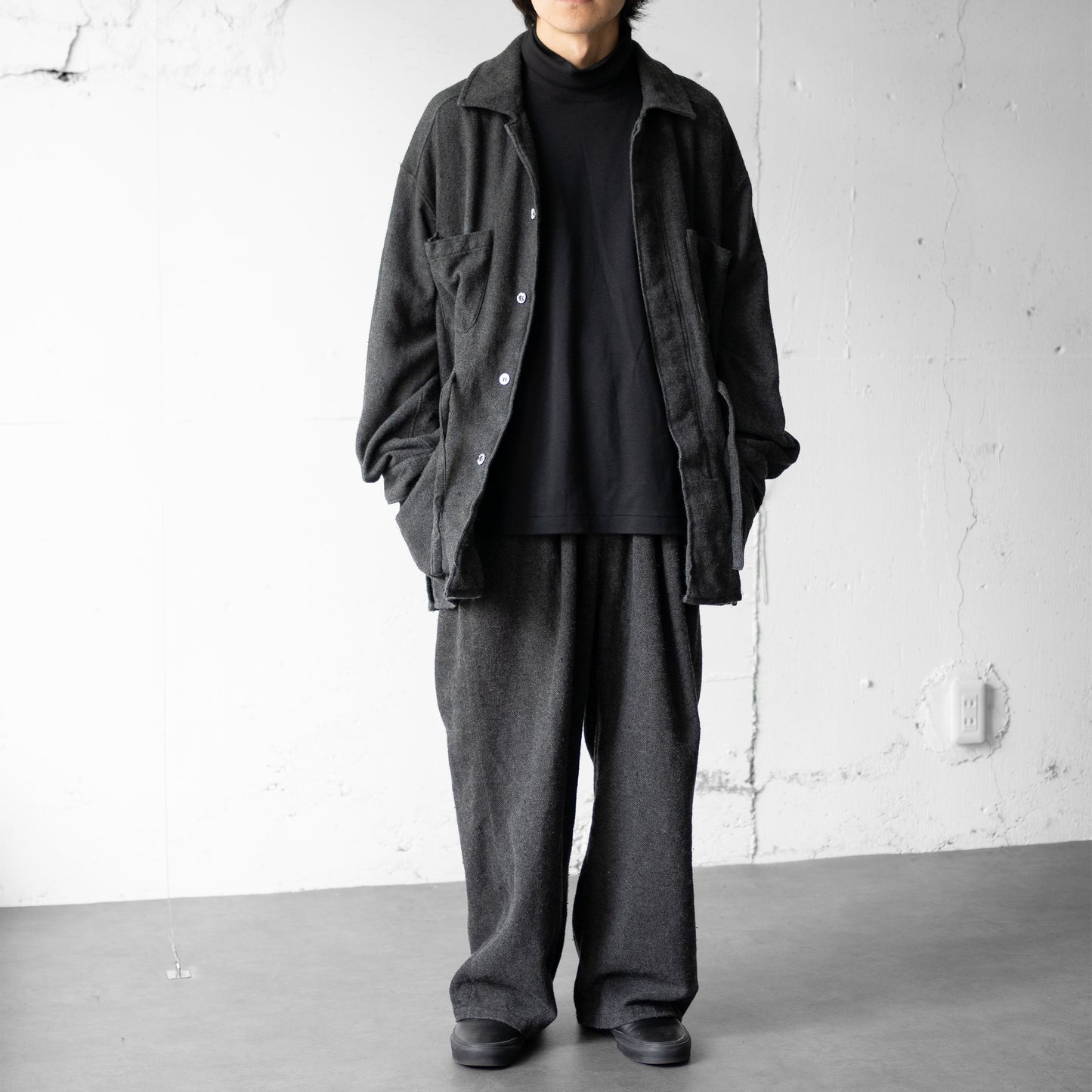 ANCELLM / PILLING SHIRT JACKET -ex- "BLACK"