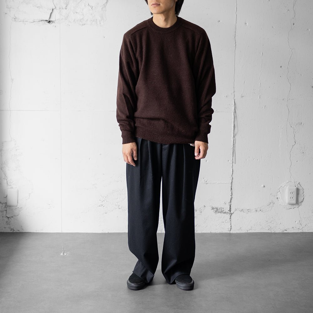 ssstein/ FINE ALPACA KNIT CREW NECK LS "DARK BROWN"