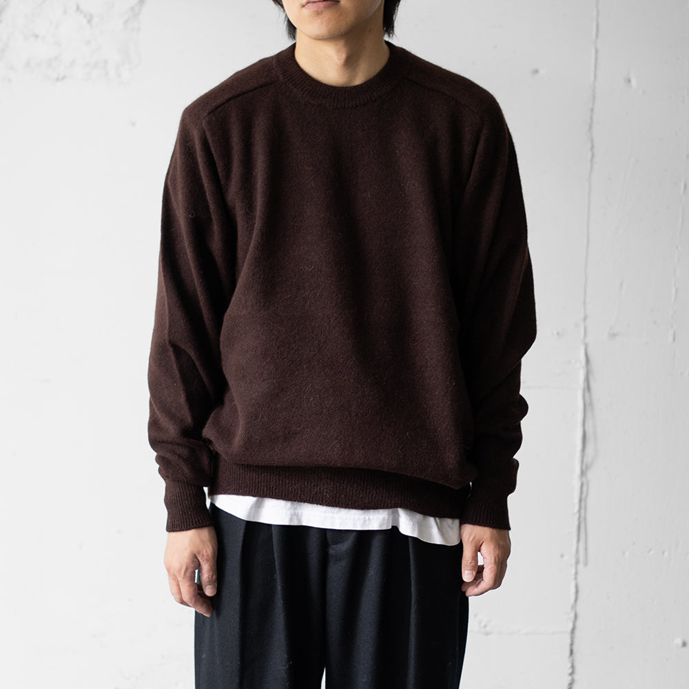 ssstein/ FINE ALPACA KNIT CREW NECK LS "DARK BROWN"