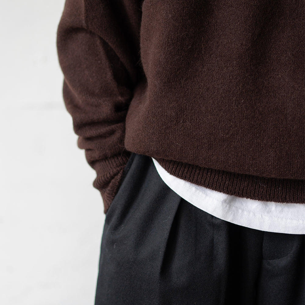 ssstein/ FINE ALPACA KNIT CREW NECK LS "DARK BROWN"