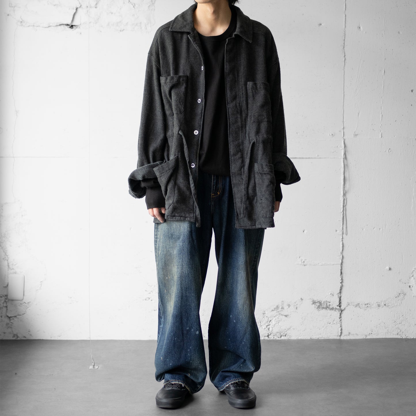 ANCELLM / PILLING SHIRT JACKET -ex- "BLACK"