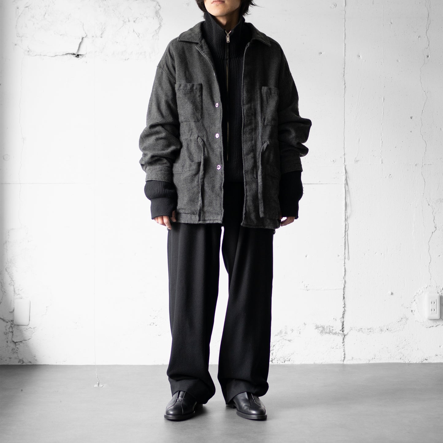 ANCELLM / PILLING SHIRT JACKET -ex- "BLACK"