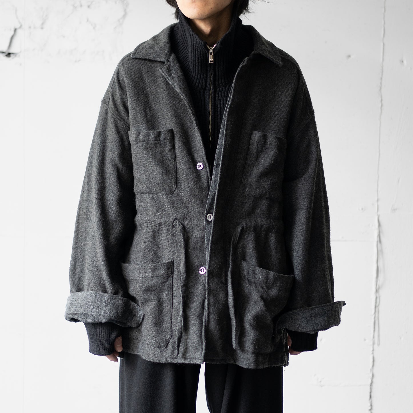 ANCELLM / PILLING SHIRT JACKET -ex- "BLACK"