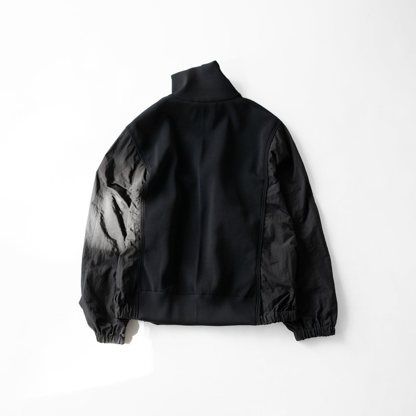 YOKE/ Connected Rib Knit Trucker Jacket "BLACK"