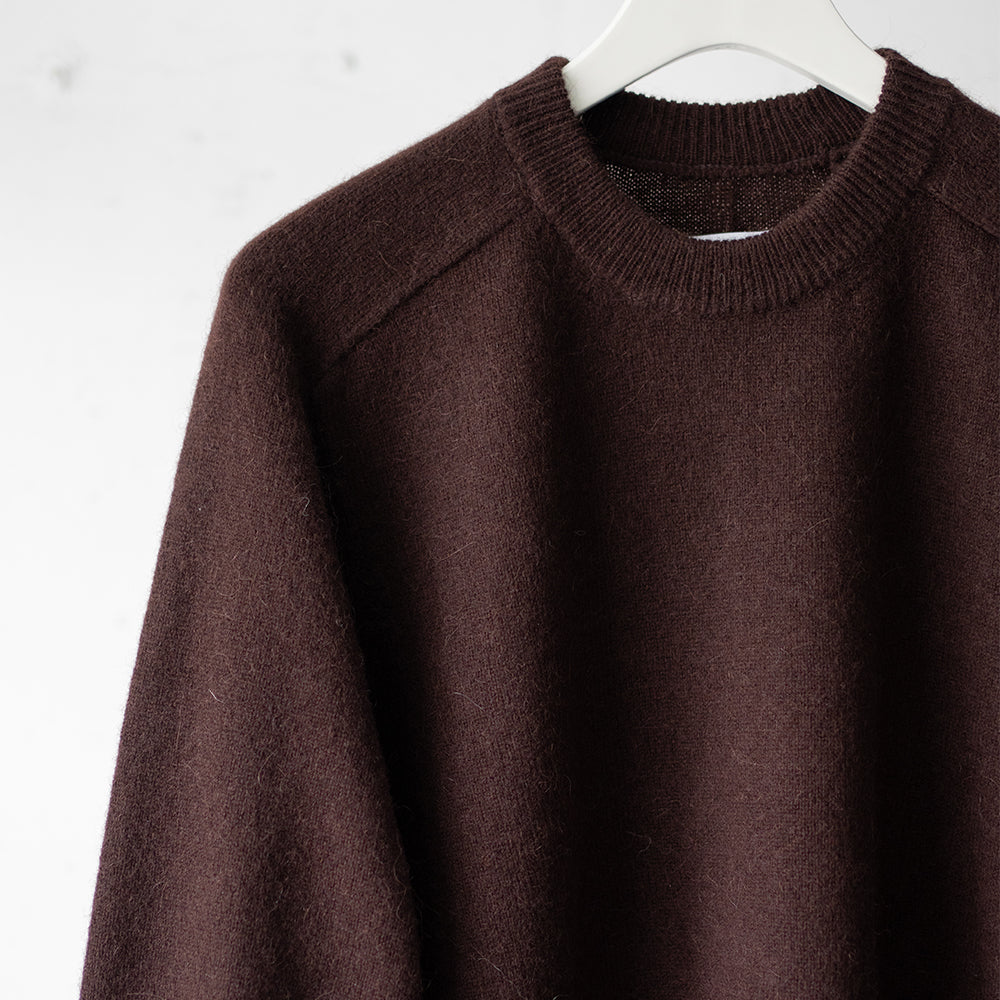 ssstein/ FINE ALPACA KNIT CREW NECK LS "DARK BROWN"