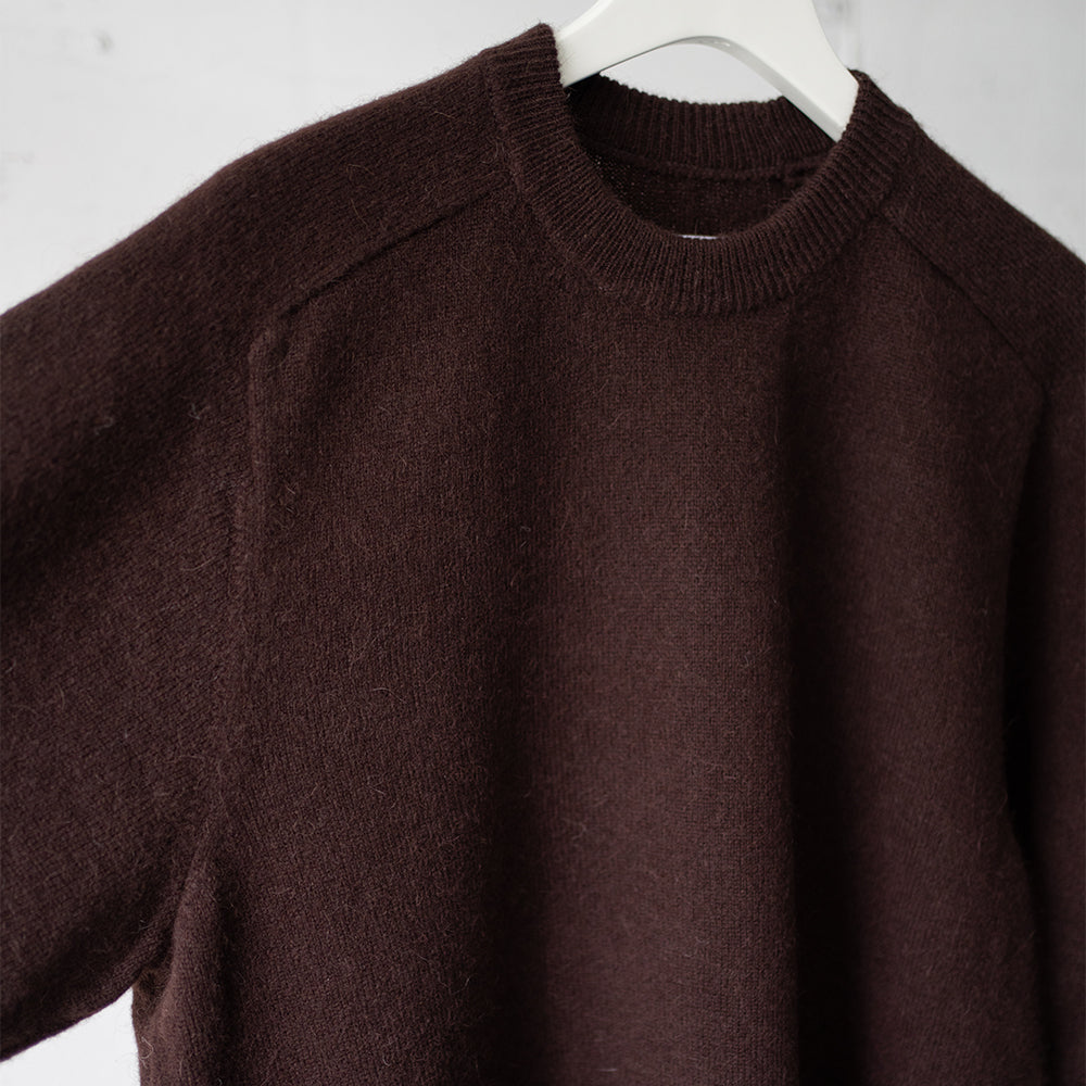 ssstein/ FINE ALPACA KNIT CREW NECK LS "DARK BROWN"