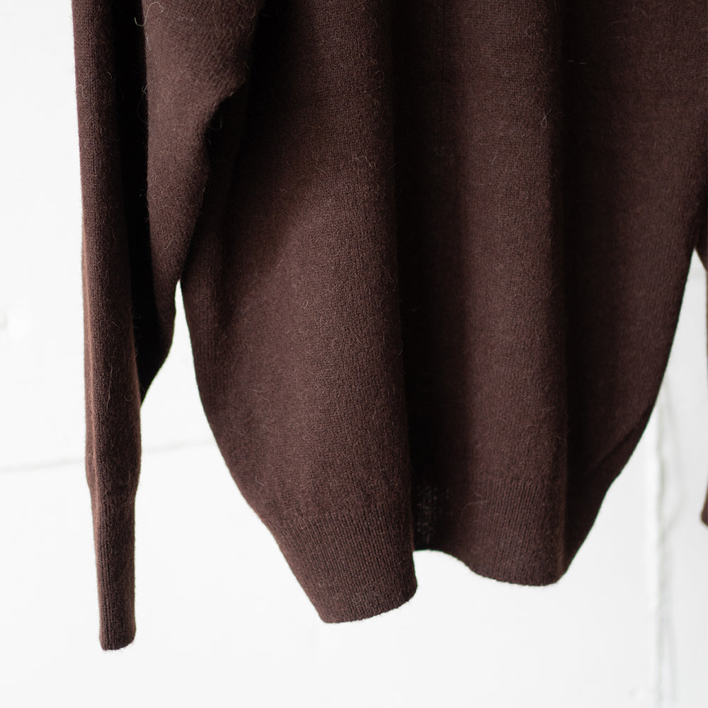 ssstein/ FINE ALPACA KNIT CREW NECK LS "DARK BROWN"