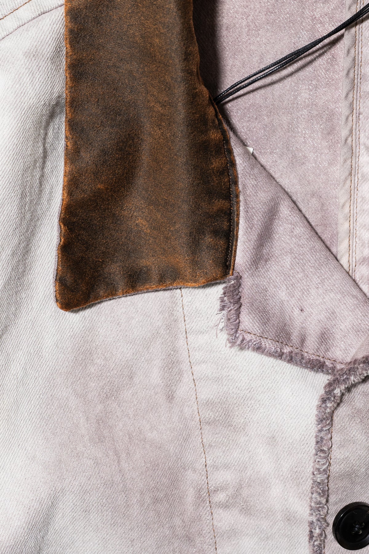 ANTHEM A/ HAND VINTAGE DYED SPARKLE DENIM JACKET "FOG PURPLE"