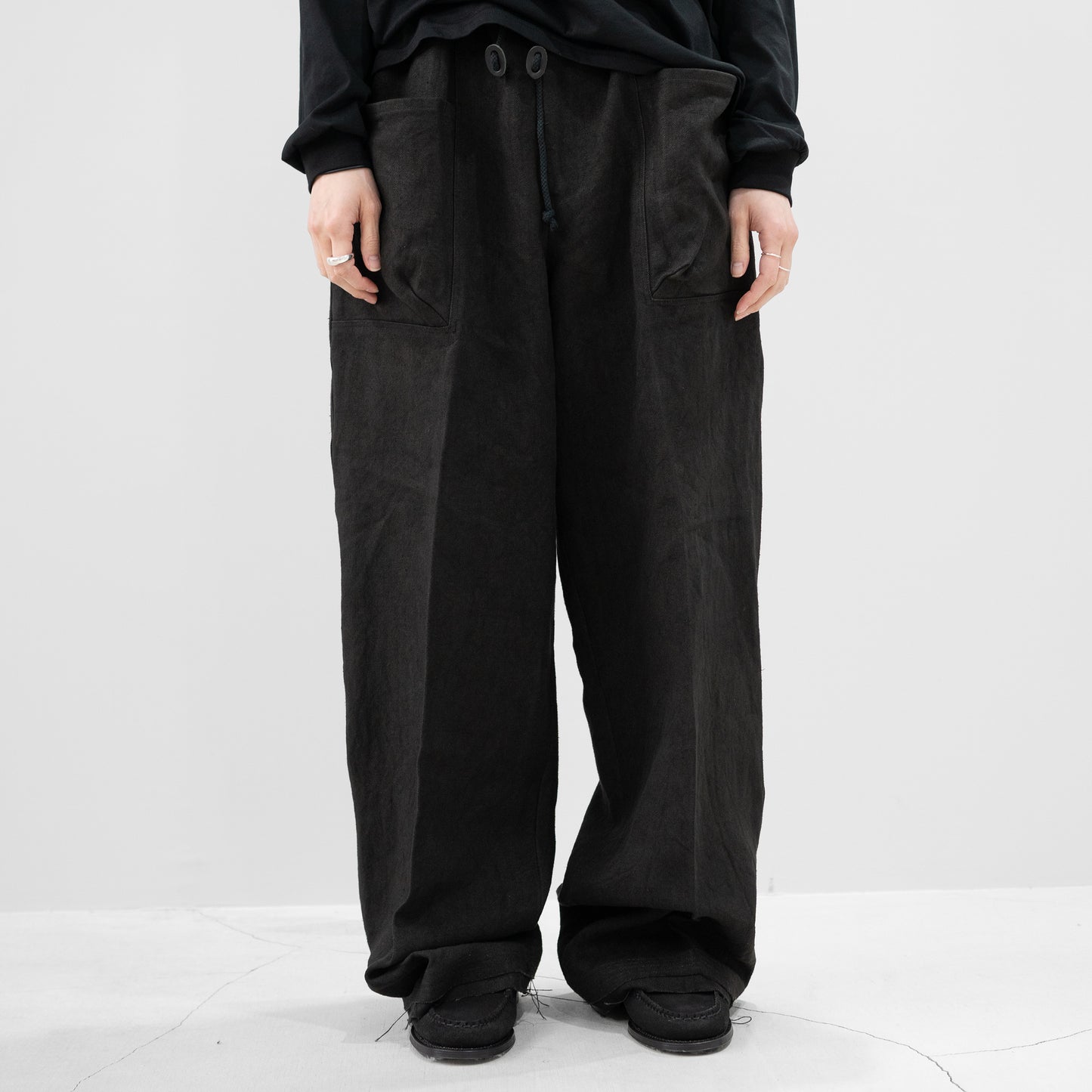 BIBLIOTHERK /  WIDE TROUSERS "BLACK"