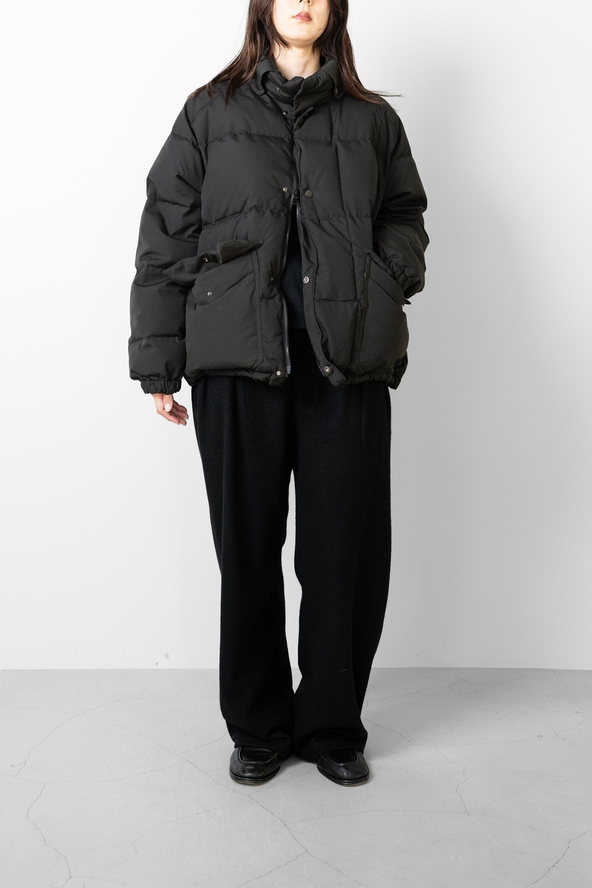 ANCELLM / AGING DOWN JACKET "BLACK"
