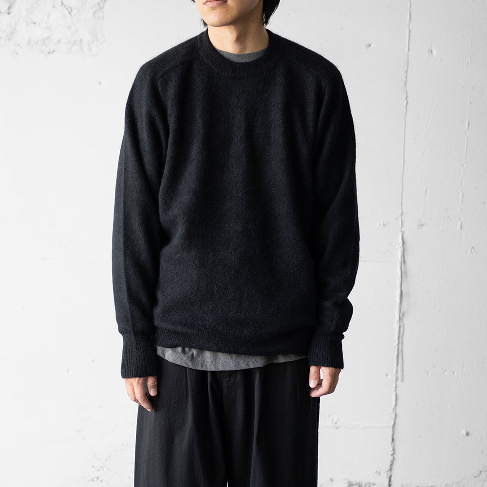 ssstein/ FINE ALPACA KNIT CREW NECK LS "BLACK"