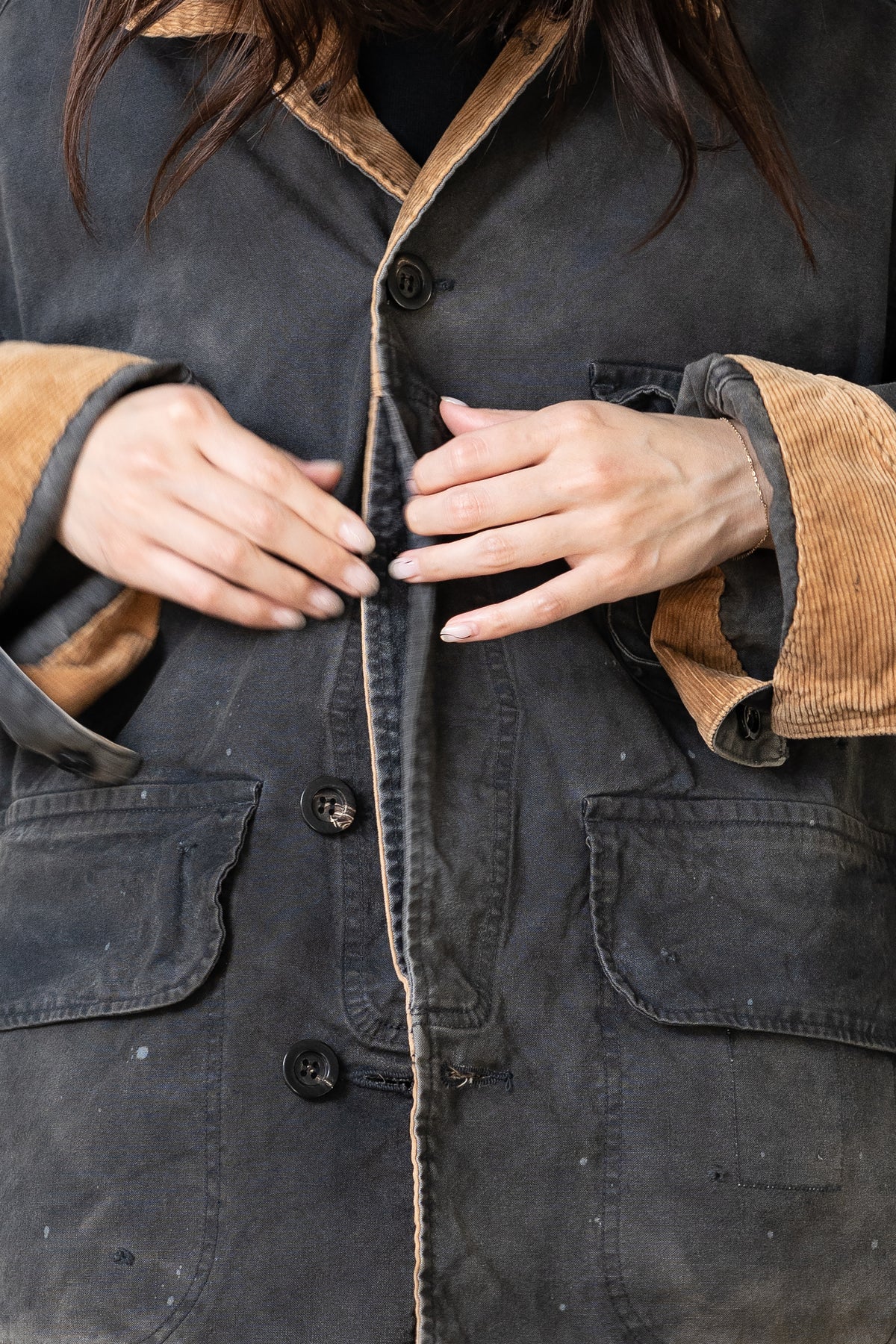 ANCELLM / REVERSIBLE WORK JACKET "BLACK"