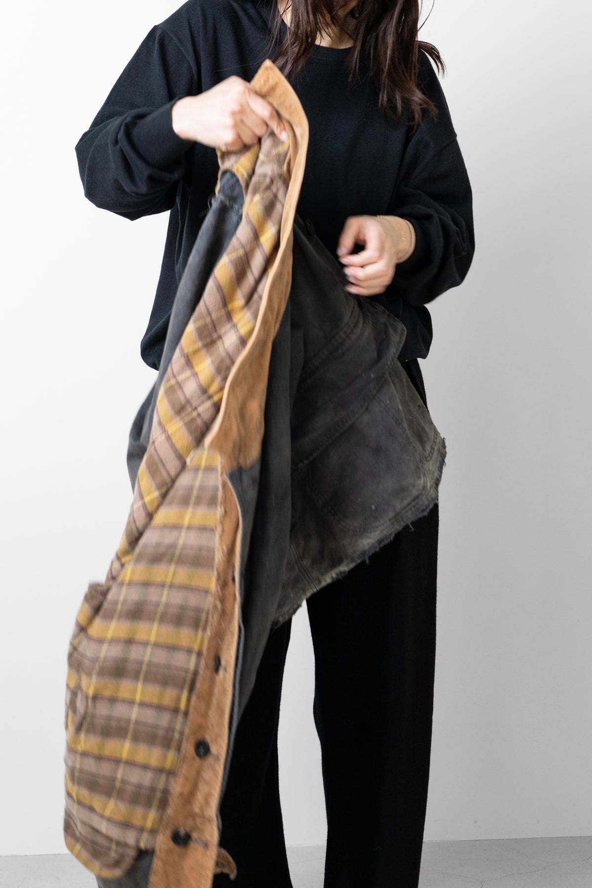 ANCELLM / REVERSIBLE WORK JACKET "BLACK"