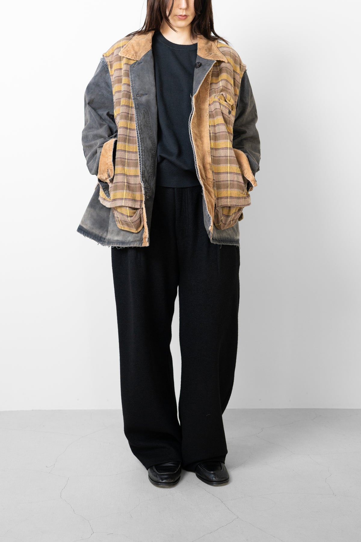 ANCELLM / REVERSIBLE WORK JACKET "BLACK"