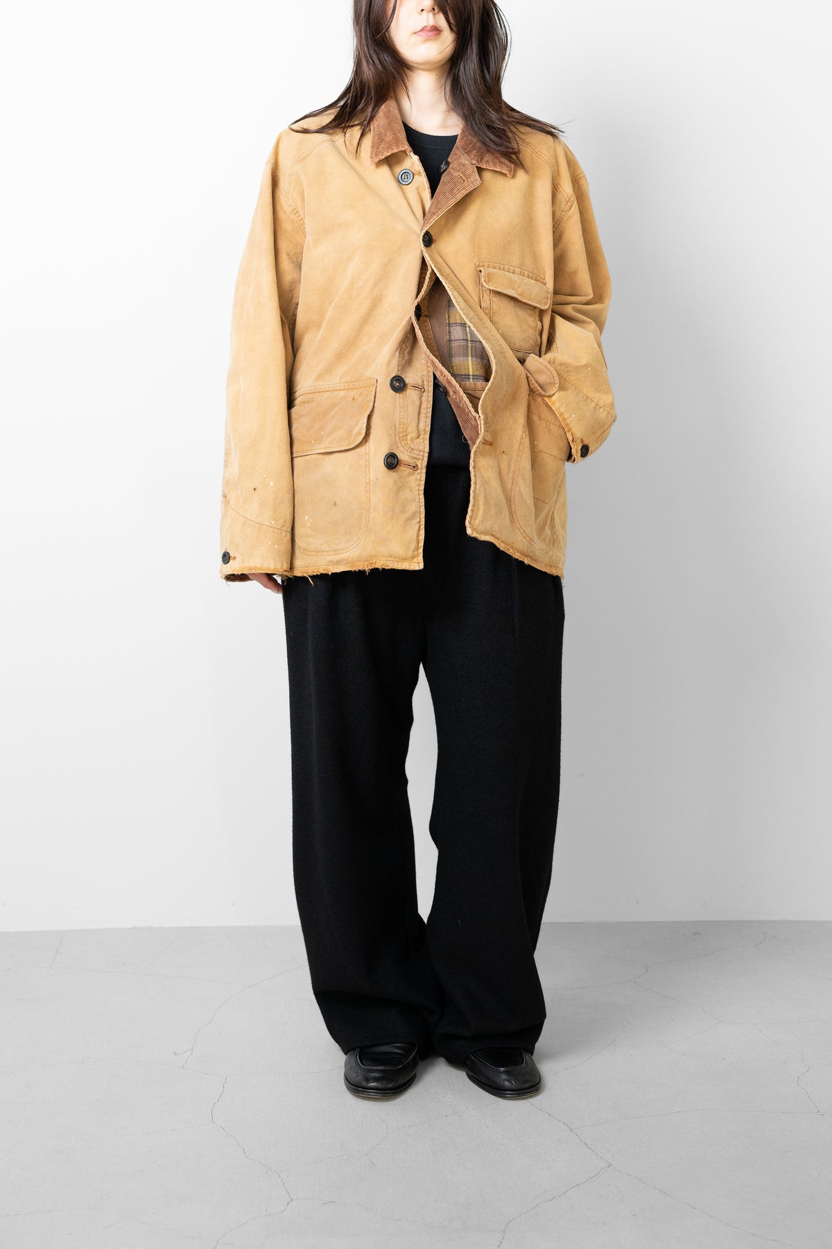 ANCELLM / REVERSIBLE WORK JACKET "CAMEL"