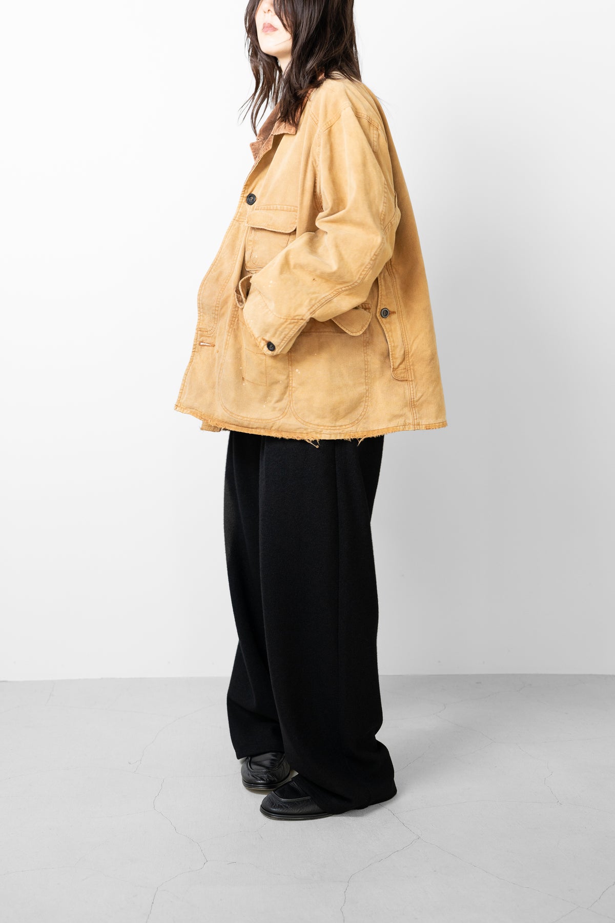 ANCELLM / REVERSIBLE WORK JACKET "CAMEL"