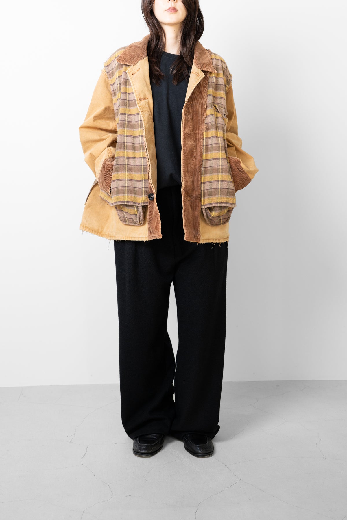 ANCELLM / REVERSIBLE WORK JACKET "CAMEL"