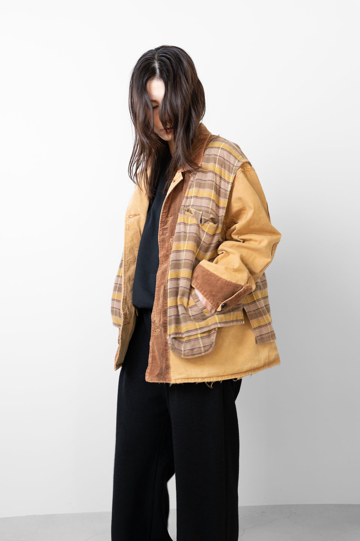 ANCELLM / REVERSIBLE WORK JACKET "CAMEL"