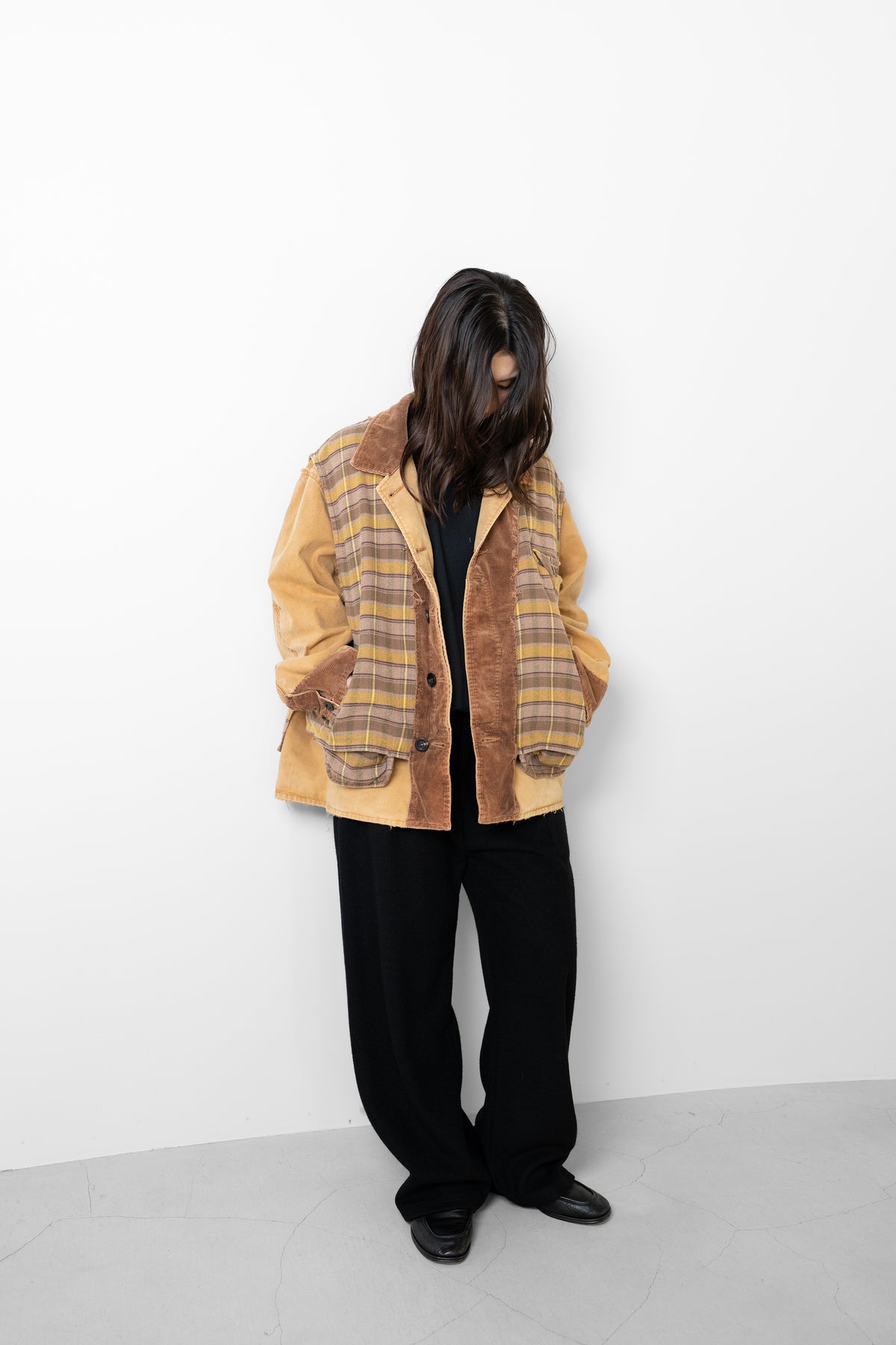 ANCELLM / REVERSIBLE WORK JACKET "CAMEL"
