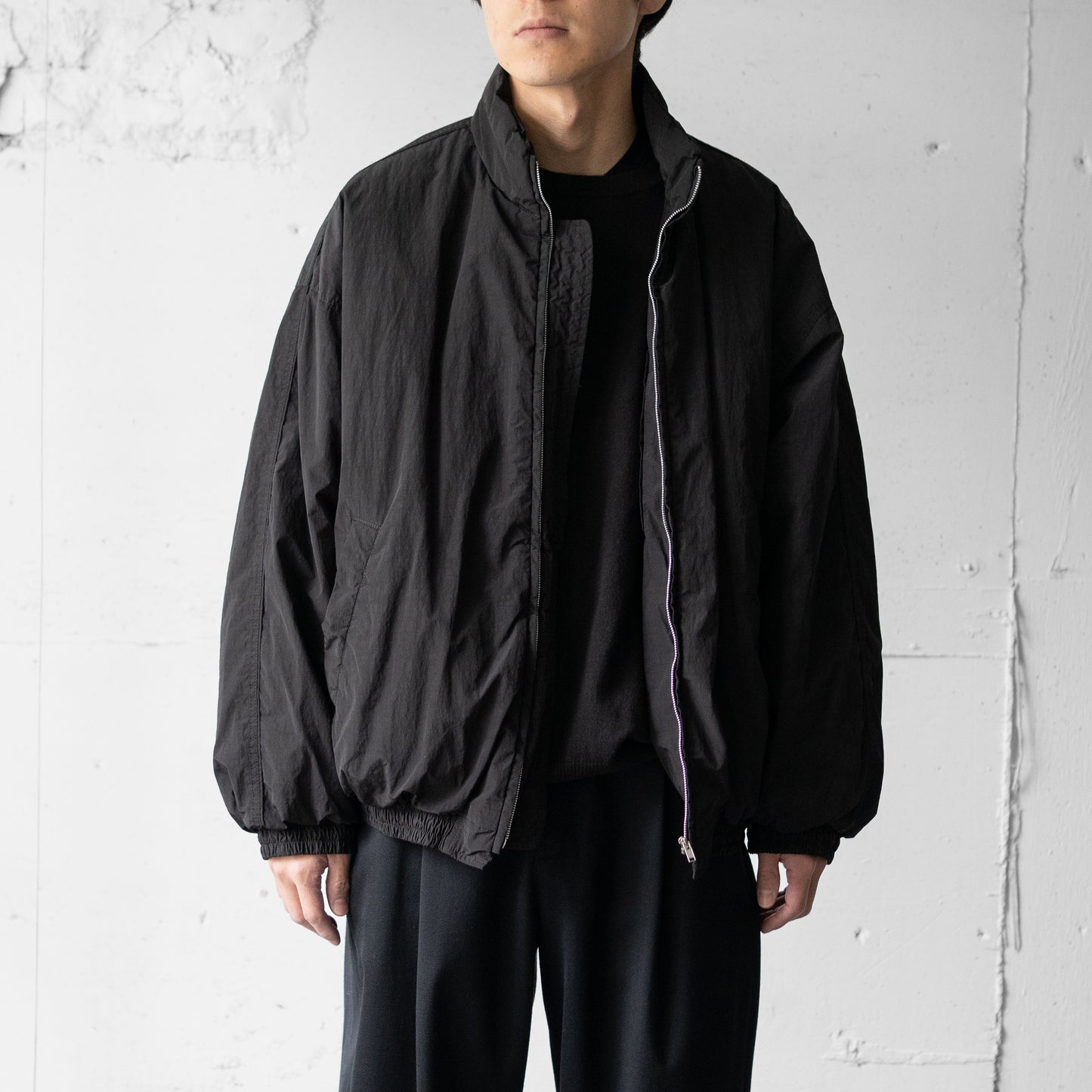 ssstein/ WINDPROOF NYLON PADDED JACKET "BLACK"