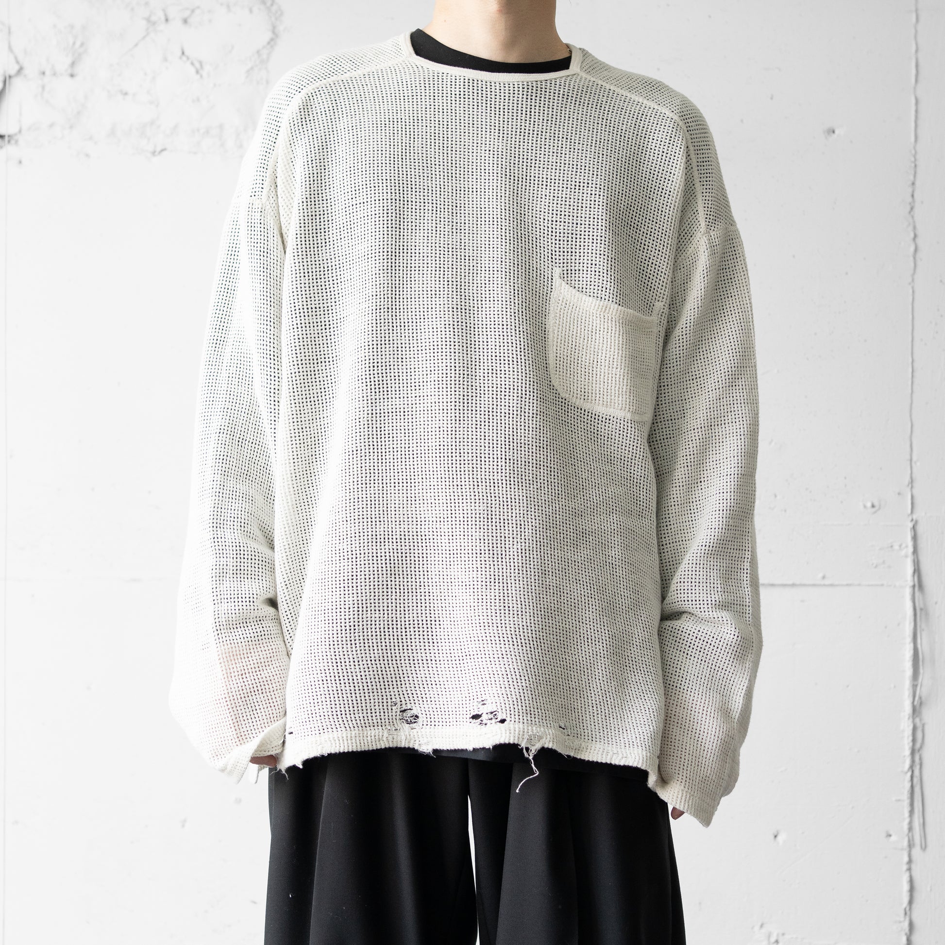 ANCELLM(アンセルム) / MARBLING MESH LS T-SHIRT 