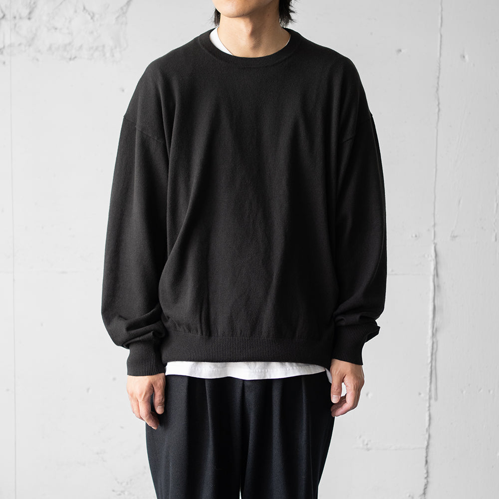 Afiit / COTTON CASHMERE KNITL/S "BLK"