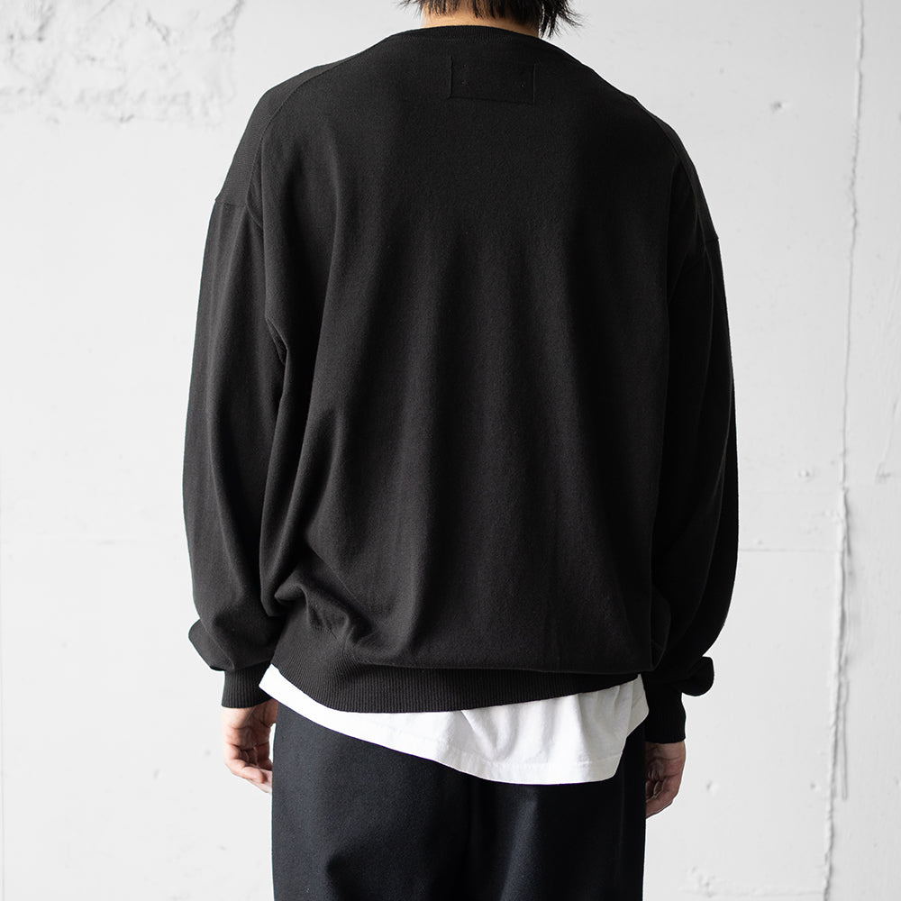 Afiit / COTTON CASHMERE KNITL/S "BLK"