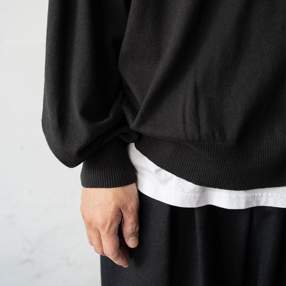 Afiit / COTTON CASHMERE KNITL/S "BLK"