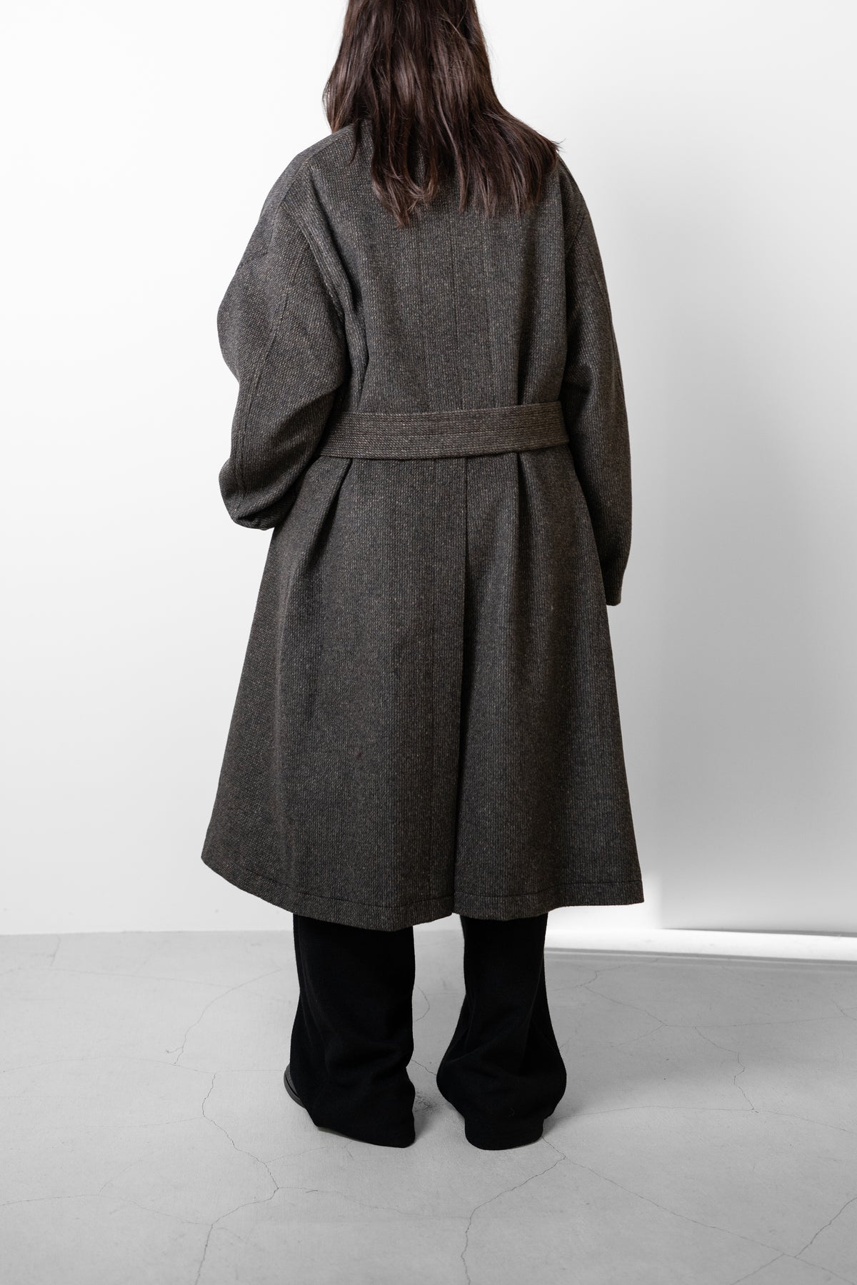 ANCELLM / WOOL BLANKET BALMACAAN COAT "D.BROWN"