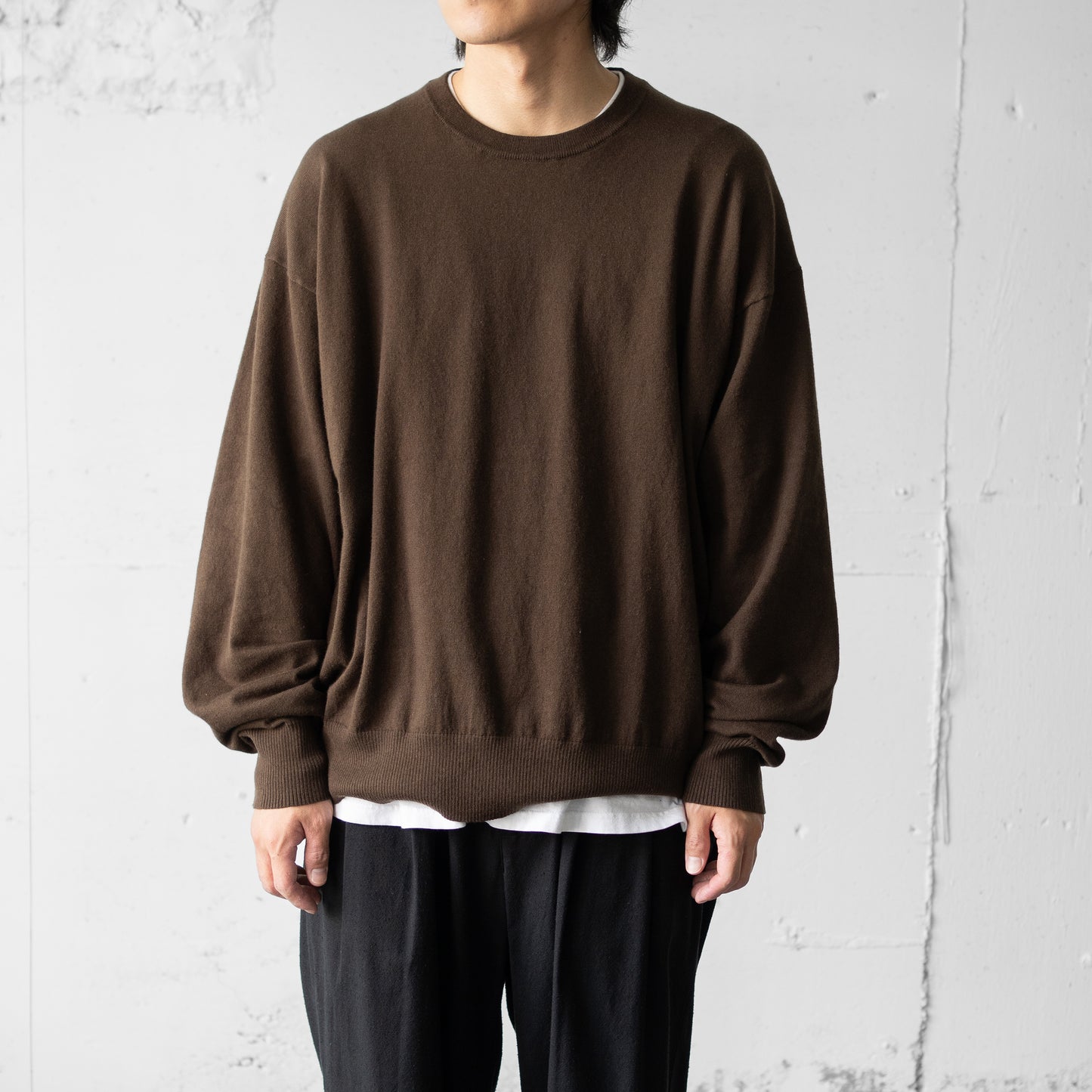 Afiit / COTTON CASHMERE KNIT L/S "BRN"